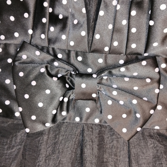 3/$50 ASOS little black dress, with blush pink polkadot upper half. sz 10 jr - Picture 2 of 6